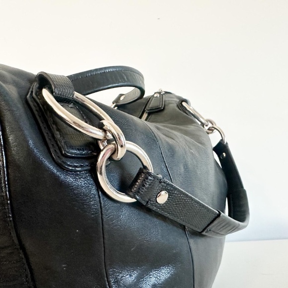 COACH Kristin Black Luxury Leather Large Satchel Bag - Picture 3 of 7